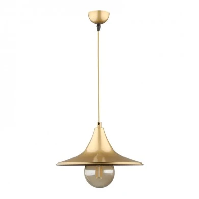 Silia Megapap E27 metal single-light ceiling light in gold color 27x27x65cm.