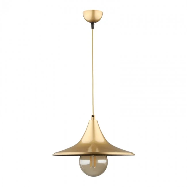 Silia Megapap E27 metal single-light ceiling light in gold color 27x27x65cm.