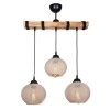 Sirmione Megapap E27 wooden/rope ceiling three-light in beige - natural color 49x17x75cm.
