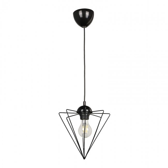 Stormie Megapap metallic single-light ceiling light E27  in black color 21x21x70cm.