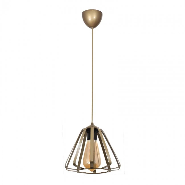 Φωτιστικό οροφής Teresa Megapap E27 μεταλλικό μονόφωτο χρώμα χρυσό Ø22x65εκ.