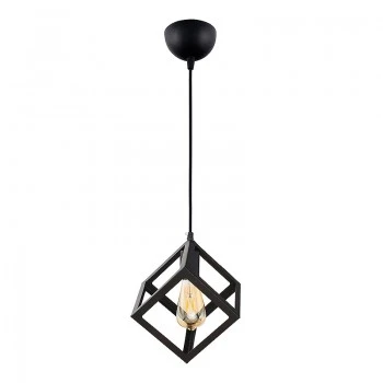 Thora Megapap metallic single-light ceiling light E27  in black color 22x22x70cm.