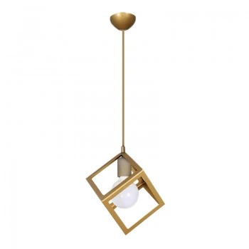Thora Megapap metallic single-light ceiling light E27  in matte gold color 22x22x70cm.