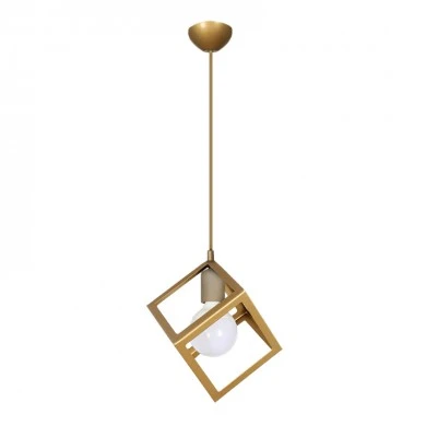 Thora Megapap metallic single-light ceiling light E27  in matte gold color 22x22x70cm.