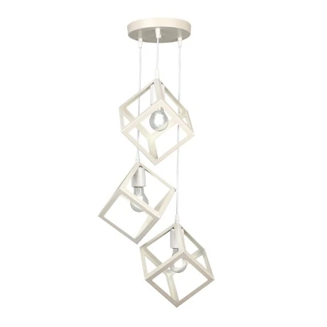 Thora Megapap metallic three-light ceiling light E27  in white color 22x22x70cm.