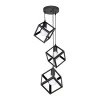 Thora Megapap metallic three-light ceiling light E27  in black color 22x22x70cm.