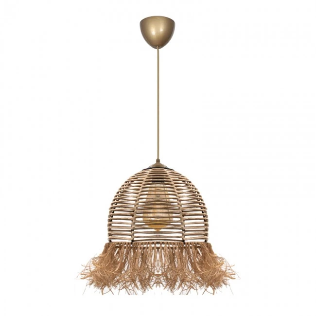 Varena Megapap E27 paper ceiling light in natural color Ø30x70cm.