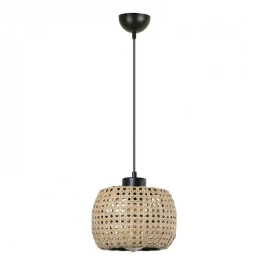 Vermont Megapap Ε27 rattan ceiling light in natural color Φ16x70cm.