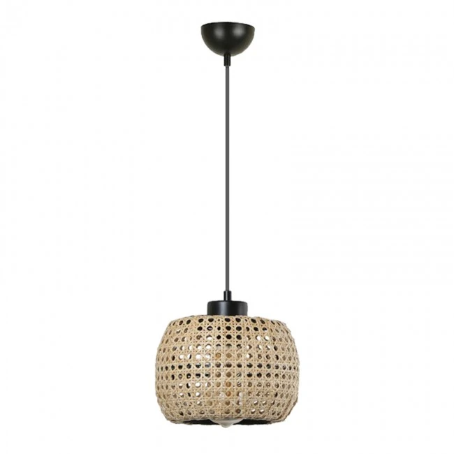 Vermont Megapap Ε27 rattan ceiling light in natural color Φ16x70cm.
