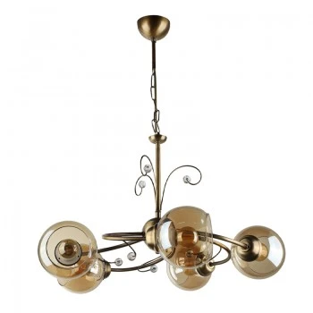 Ceiling lamp Zara Megapap E27 metal five-light bronze color Φ52x75cm.