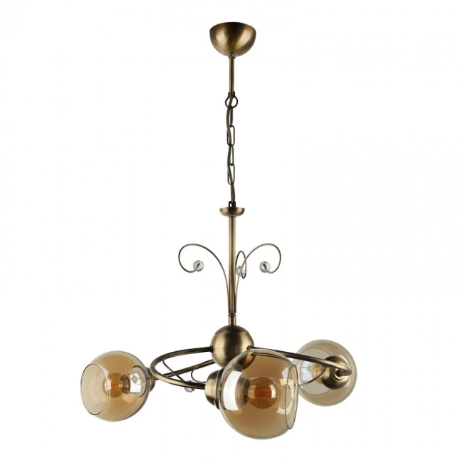 Ceiling lamp Zara Megapap E27 metal three-light bronze color Φ52x75cm.