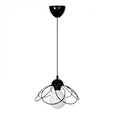 Zufash Megapap E14 metallic single-light ceiling light in black color 25x25x60cm.
