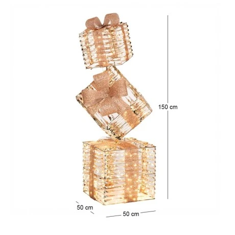 ILLUMINATED GOLD COLUMN OF GIFTS 50x50x150CM WITH 2080 WARM WHITE LED  IP44