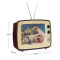 XMAS RESIN TV ANIMATED WITH ADAPTOR LED LIGHTS, MUSIC AND MOVEMENT 38X23X31CM