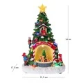 CHRISTMAS RESIN TREE WITH ADAPTOR LED LIGHT, MOVEMENT AND MUSIC 21,5X17,5X32CM