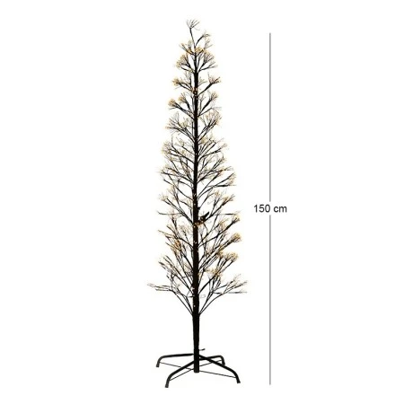 ILLUMINATED XMAS TREE 150CM WITH 2000 WARM WHITE LED ON BLACK METAL BASE D45CM