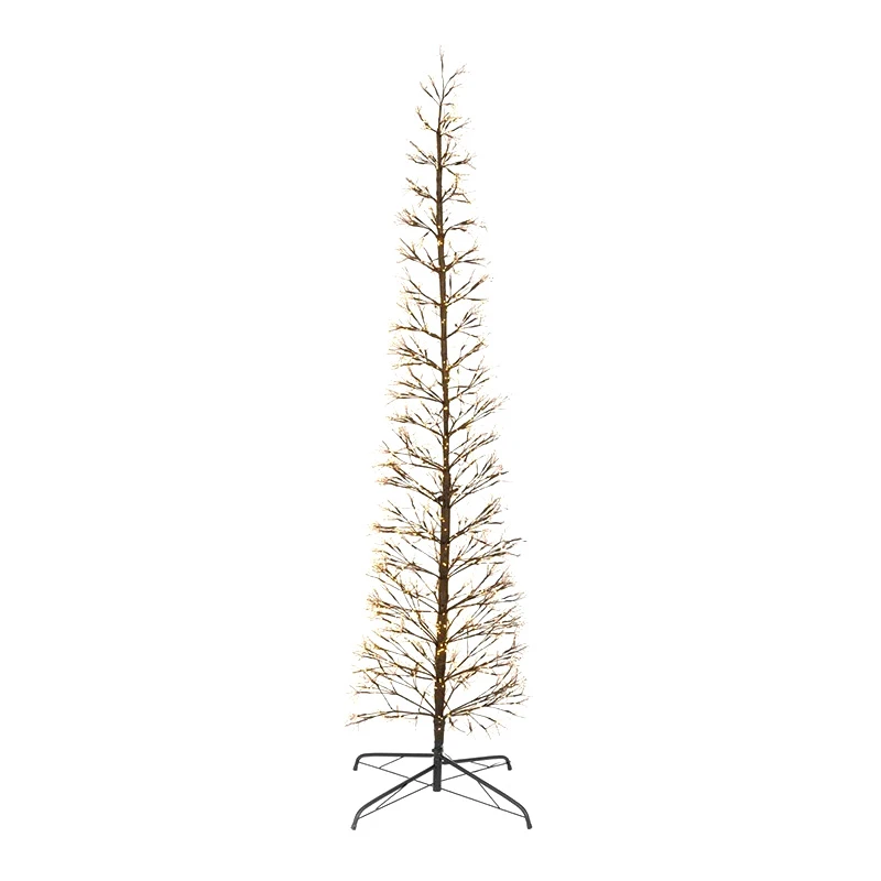 ILLUMINATED XMAS TREE 210CM WITH 4000 WARM WHITE LED ON BLACK METAL BASE D70CM