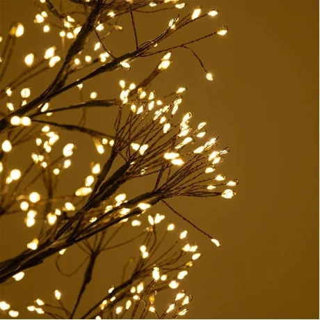 ILLUMINATED XMAS TREE 210CM WITH 4000 WARM WHITE LED ON BLACK METAL BASE D70CM