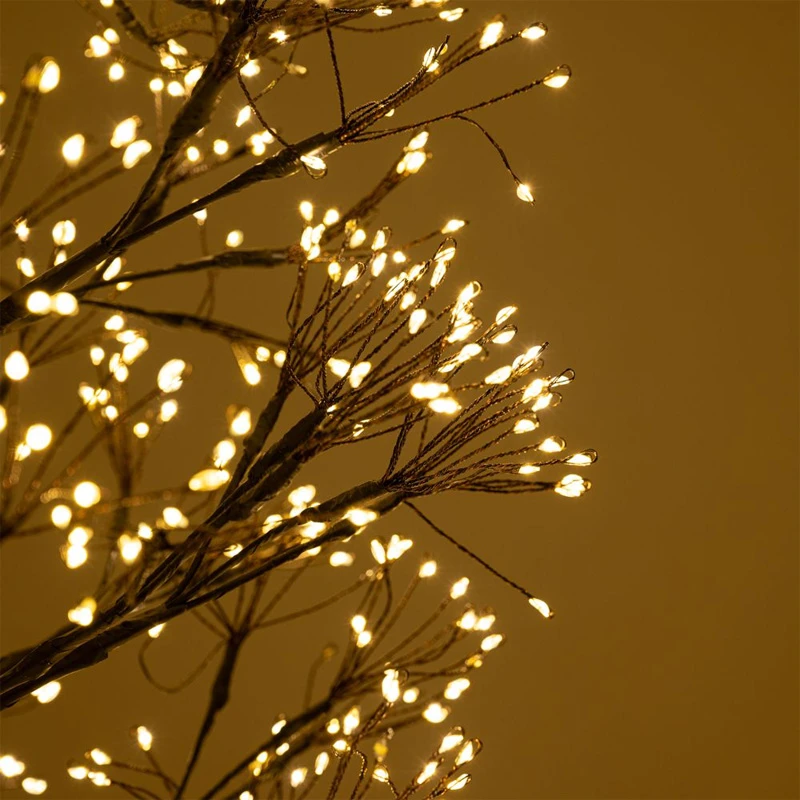 ILLUMINATED XMAS TREE 210CM WITH 4000 WARM WHITE LED ON BLACK METAL BASE D70CM