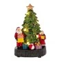 XMAS RESIN LIGHTED TREE WITH GIFTS AND SANTA 10X8X16CM BATTERY OPPERATED