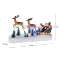 CHRISTMAS RESIN LIGHTED SLEIGHT WITH SANTA WITH ADAPTOR MUSIC AND MOVEMENT 40X11,5X21CM
