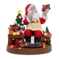 CHRISTMAS MUSICAL SANTA WITH ROTATING TRAIN WITH ADAPTOR 40X40.5X41CM