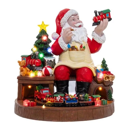 CHRISTMAS MUSICAL SANTA WITH ROTATING TRAIN WITH ADAPTOR 40X40.5X41CM