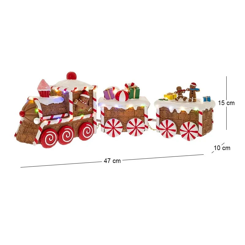ΦΩΤΙΖΟΜΕΝΟ GINGERBREAD ΤΡΑΙΝΟ 47Χ10Χ15ΕΚ ΜΠΑΤΑΡΙΑΣ