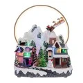 XMAS LIGHTED VILLAGE WITH ADAPTOR MUSIC AND MOVEMENT 33X30X37CM