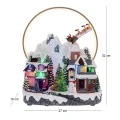 XMAS LIGHTED VILLAGE WITH ADAPTOR MUSIC AND MOVEMENT 33X30X37CM