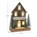 XMAS BROWN LIGHTING HOUSE 32x14x45CM W 10LED