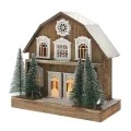 XMAS BROWN LIGHTING HOUSE 35x16x34CM W 10LED