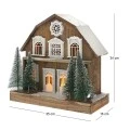 XMAS BROWN LIGHTING HOUSE 35x16x34CM W 10LED