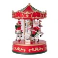 CHRISTMAS RESIN CAROUSEL WITH LED LIGHTS 13X13X17CM BATTERY OPPERATED