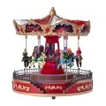 CHRISTMAS RESIN CAROUSEL WITH ADAPTOR LED LIGHTS, MUSIC AND MOVEMENT 25X25X26CM