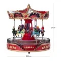 CHRISTMAS RESIN CAROUSEL WITH ADAPTOR LED LIGHTS, MUSIC AND MOVEMENT 25X25X26CM