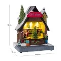 CHRISTMAS RESIN GIFT SHOP WITH ADAPTOR LIGHTS AND MOVEMENT 18X7Χ14CM