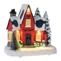 CHRISTMAS RESIN LED HOUSE 16X10Χ15,5CM BATTERY OPPERATED