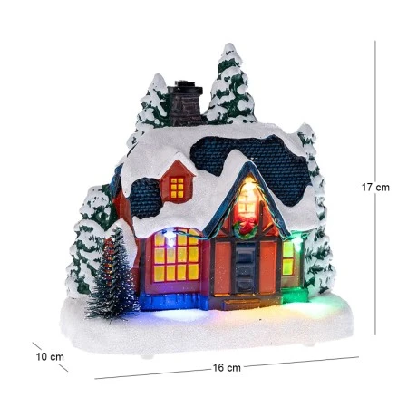 CHRISTMAS RESIN LED HOUSE 16X10Χ17CM BATTERY OPPERATED