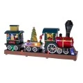 CHRISTMAS RESIN TRAIN WITH ADAPTOR LED LIGHTS WITH MUSIC AND MOVEMENT 37X9Χ17,5CM