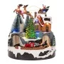 XMAS RESIN LIGHTED VILLAGE WITH MOVING TRAIN 18X18X20CM BATTERY OPPERATED