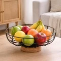 BLACK METAL BASKET WITH FELT BASE D30X13CM