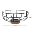 BLACK METAL BASKET WITH FELT BASE D30X13CM