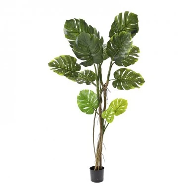 ARTIFICIAL MONSTERA PLANT WITH 8 LEAVES 160CM IN PLASTIC POT 17X15CM