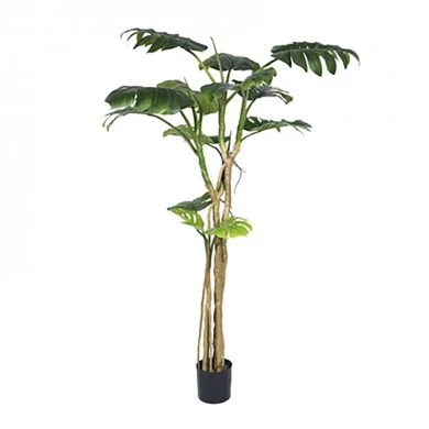 ARTIFICIAL MONSTERA PLANT WITH 13 LEAVES 180CM IN PLASTIC POT 17X15CM