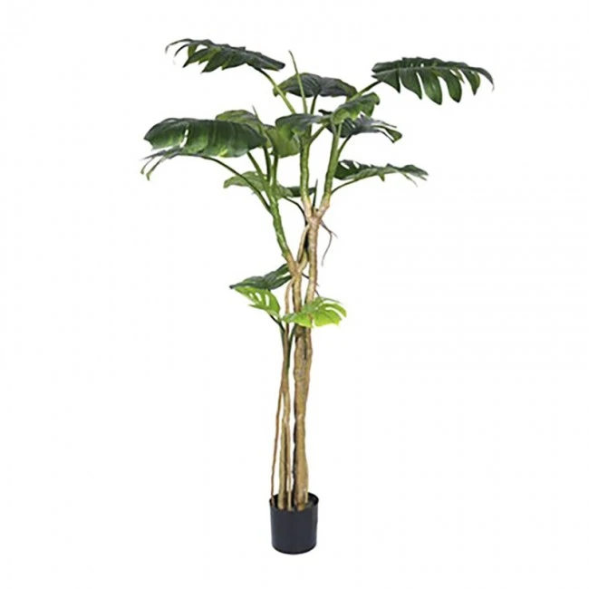 ARTIFICIAL MONSTERA PLANT WITH 13 LEAVES 180CM IN PLASTIC POT 17X15CM