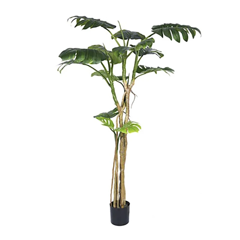 ARTIFICIAL MONSTERA PLANT WITH 13 LEAVES 180CM IN PLASTIC POT 17X15CM