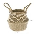 NATURAL WICKER POT WITH COTTON CORD 20X17CM