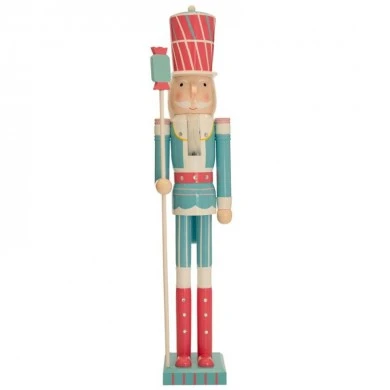 LIGHT BLUE WOODEN NUTCRACKER 35Χ31Χ180CM