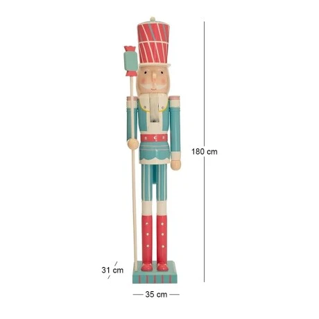 LIGHT BLUE WOODEN NUTCRACKER 35Χ31Χ180CM